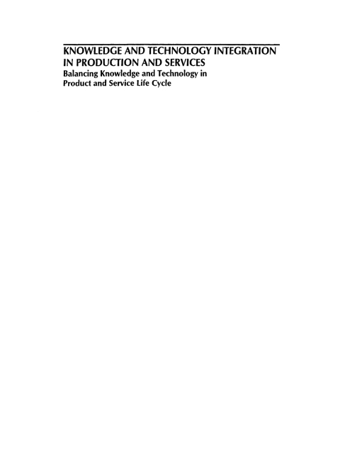 Cover image for book Knowledge and Technology Integration in Production and Services