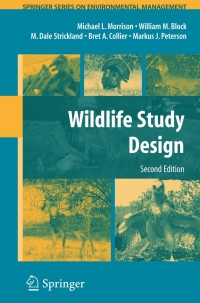 Cover image: Wildlife Study Design 2nd edition 9780387755274
