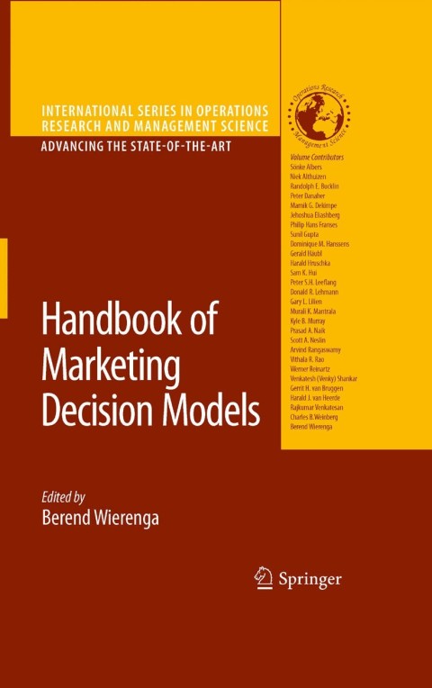 Cover image for book Handbook of Marketing Decision Models