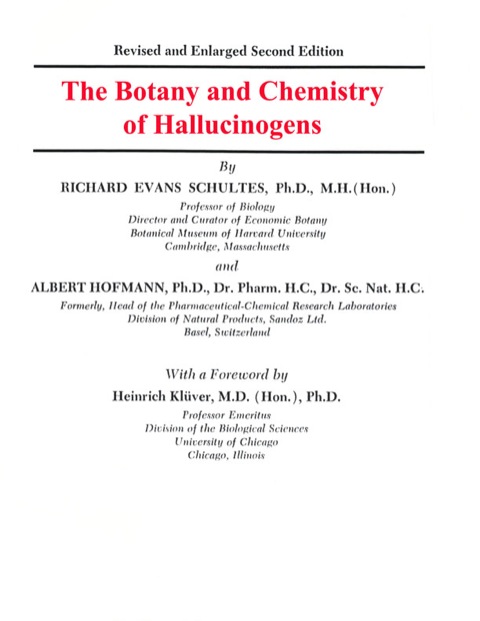 Cover image for book The Botany and Chemistry of Hallucinogens