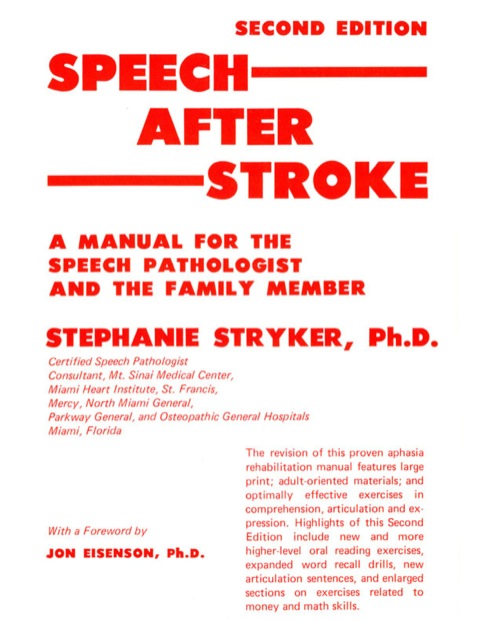 Cover image for book Speech After Stroke: A Manual for the Speech-Language Pathologist and the Family Member
