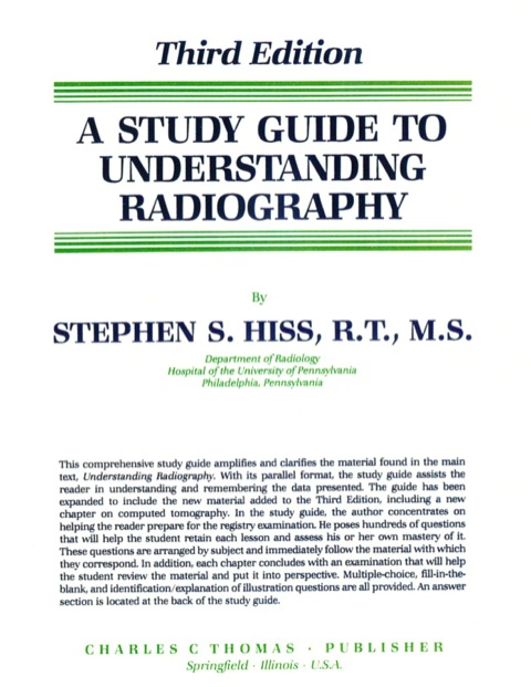 Cover image for book A Study Guide to Understanding Radiography
