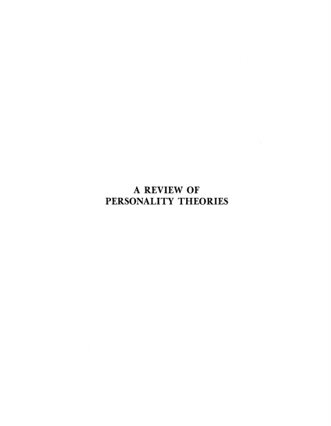Cover image for book A Review of Personality Theories