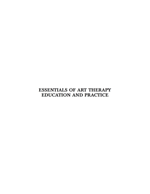 Cover image for book Essentials of Art Therapy Education and Practice