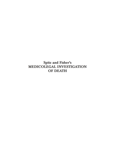 Cover image for book Spitz and Fisher's Medicolegal Investigation of Death
