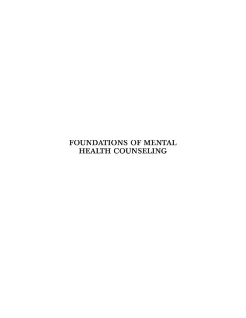 Cover image for book Foundations of Mental Health Counseling