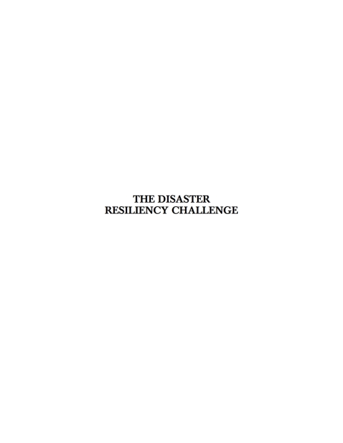Cover image for book The Disaster Resiliency Challenge: Transforming Theory to Action
