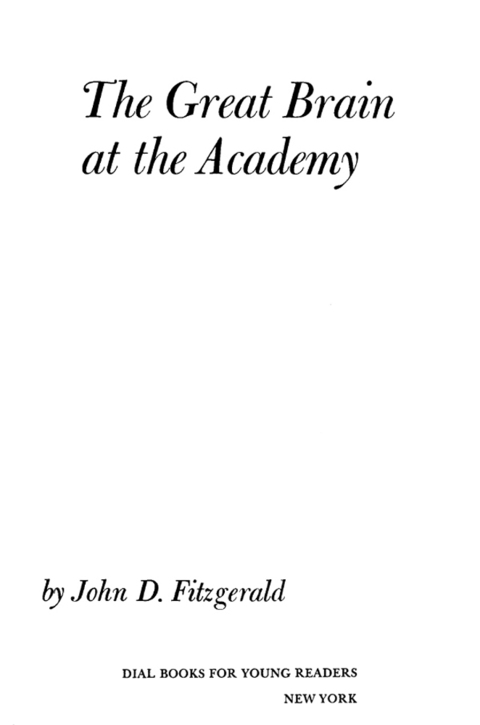 Cover image for book The Great Brain at the Academy