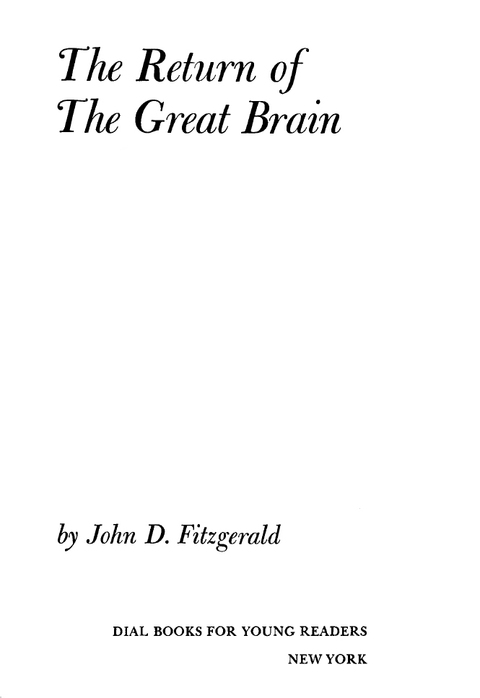 Cover image for book The Return of the Great Brain