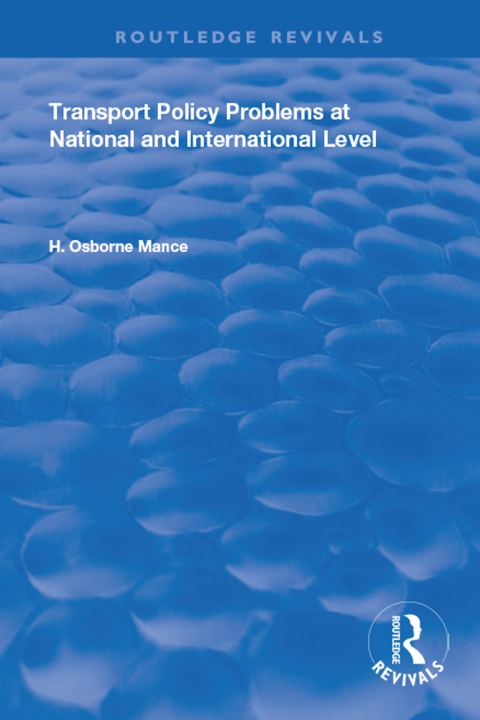 Cover image for book Transport Policy Problems at National and International Level