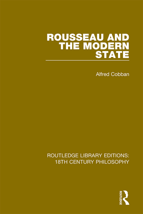 Cover image for book Rousseau and the Modern State