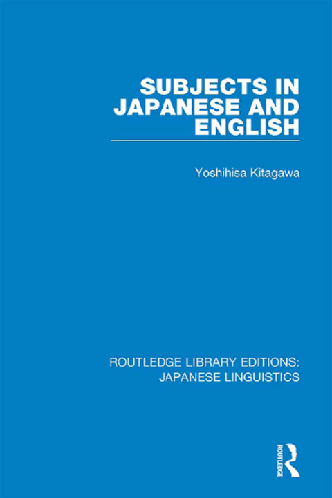 Cover image for book Subjects in Japanese and English