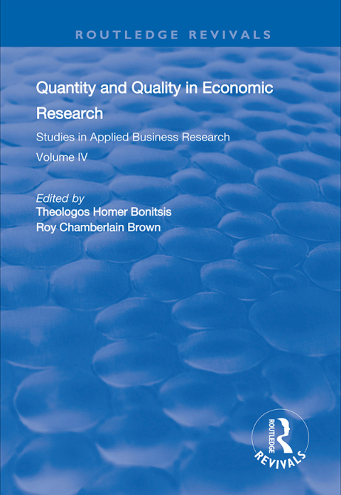 Cover image for book Quantity and Quality in Economic Research