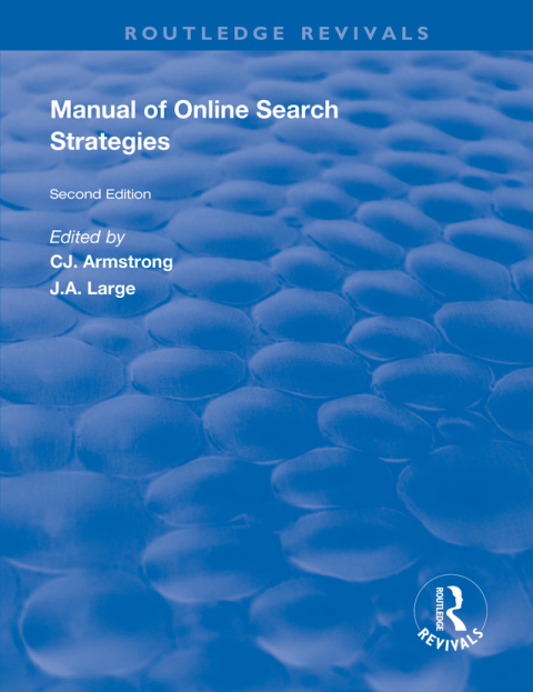 Cover image for book Manual of Online Search Strategies