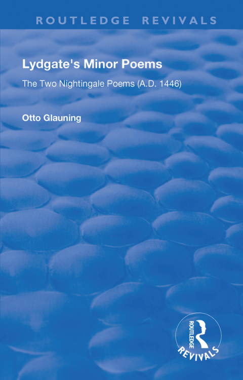 Cover image for book Lydgate's Minor Poems