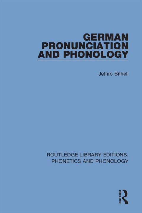 Cover image for book German Pronunciation and Phonology