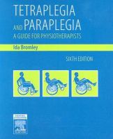 Tetraplegia and Paraplegia a Guide for Physiotherapists