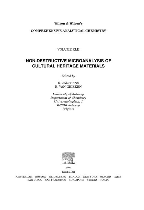 Cover image for book Non-destructive Micro Analysis of Cultural Heritage Materials