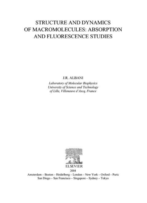 Cover image for book Structure and Dynamics of Macromolecules: Absorption and Fluorescence Studies: Absorption and Fluorescence Studies