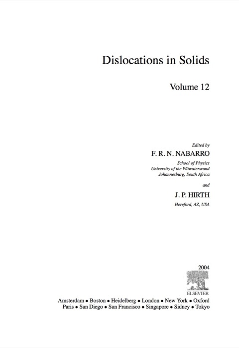 Cover image for book Dislocations in Solids