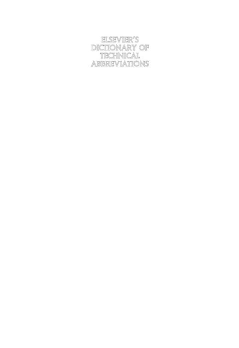 Cover image for book Elsevier's Dictionary of Technical Abbreviations: English-Russian