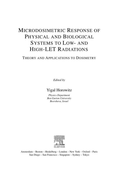 Cover image for book Microdosimetric Response of Physical and Biological Systems to Low- and High-LET Radiations: Theory and Applications to Dosimetry