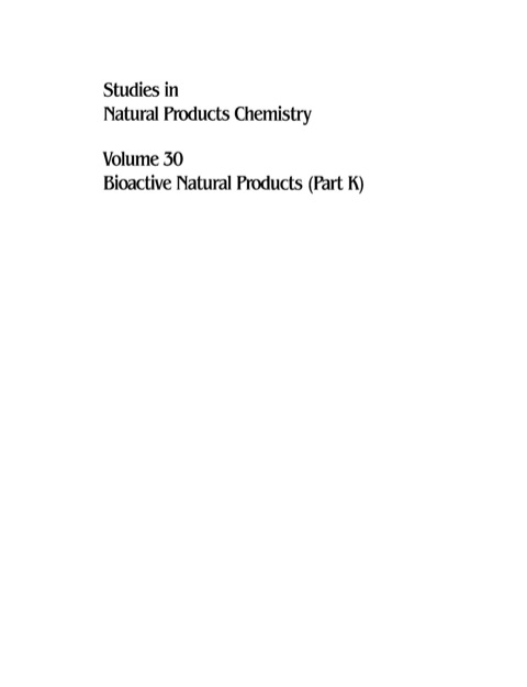 Cover image for book Studies in Natural Products Chemistry: Bioactive Natural Products (Part K)