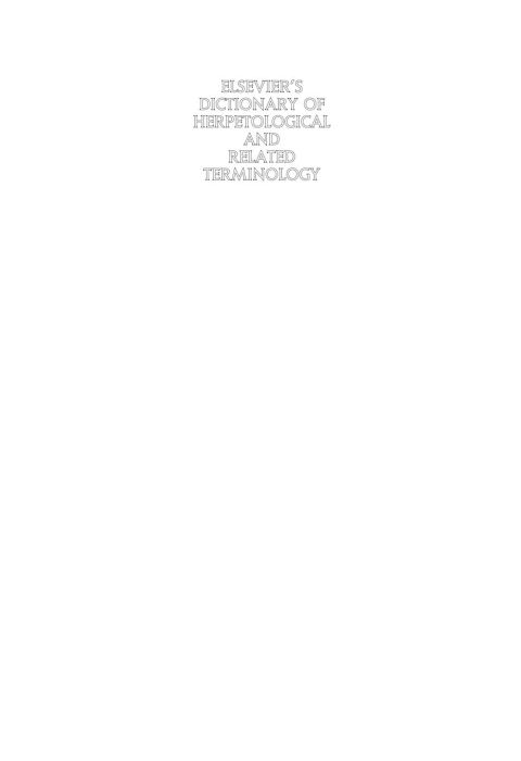 Cover image for book Elsevier's  Dictionary of Herpetological and Related Terminology