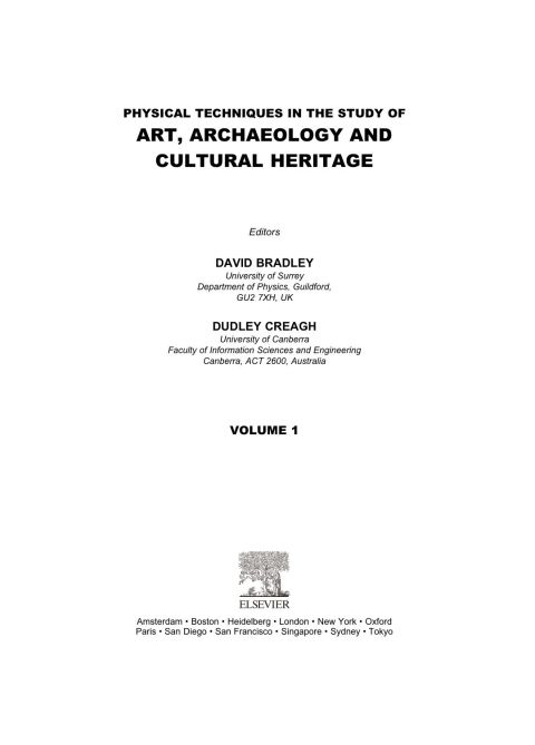 Cover image for book Physical Techniques in the Study of Art, Archaeology and Cultural Heritage