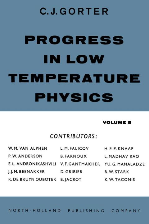 Cover image for book Progress in Low Temperature Physics