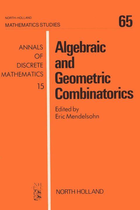 Cover image for book Algebraic and Geometric Combinatorics