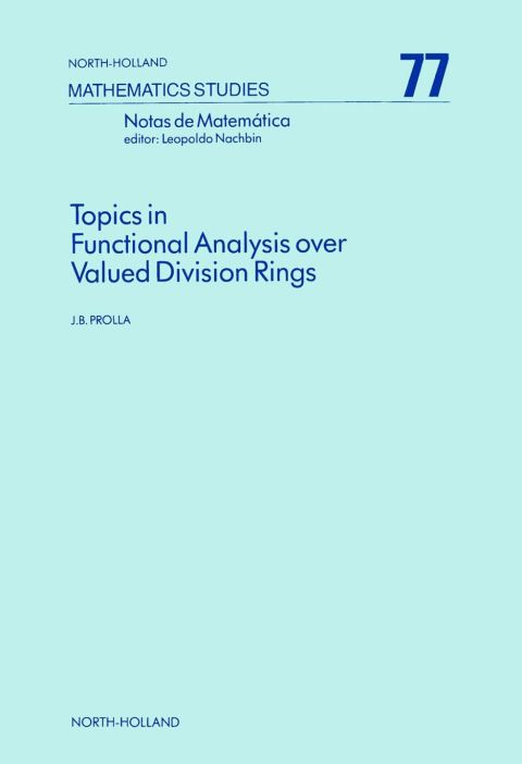 Cover image for book Topics in Functional Analysis over Valued Division Rings