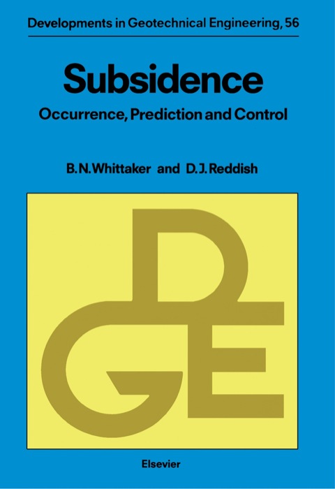 Cover image for book Subsidence: Occurrence, Prediction and Control