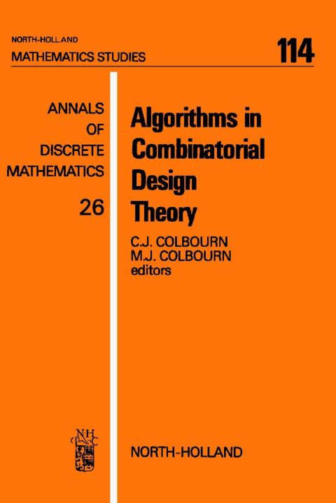 Cover image for book Algorithms in Combinatorial Design Theory