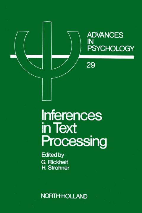 Cover image for book Inferences in Text Processing