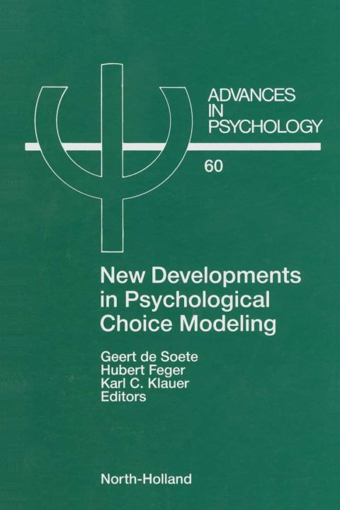 Cover image for book New Developments in Psychological Choice Modeling