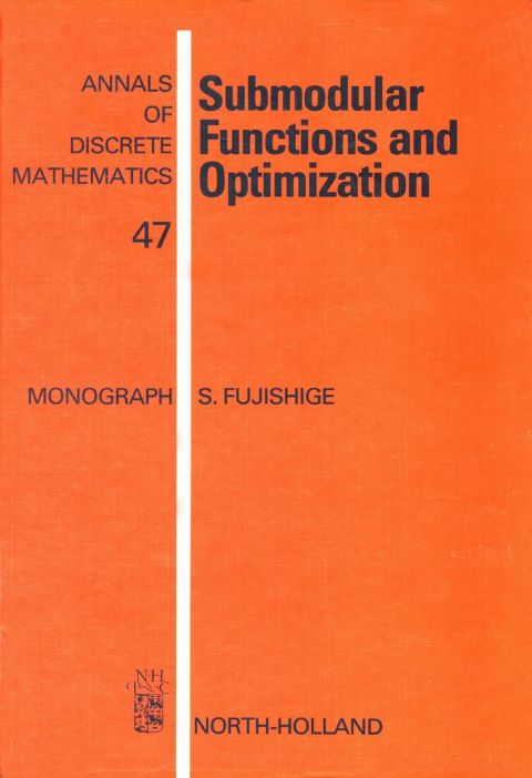 Cover image for book Submodular Functions and Optimization