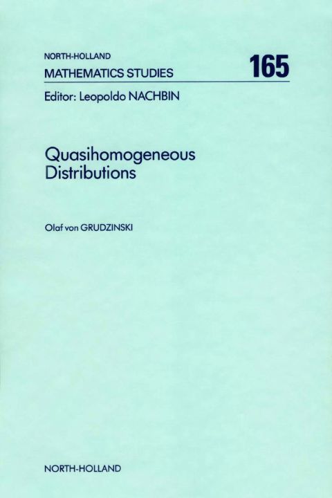 Cover image for book Quasihomogeneous Distributions