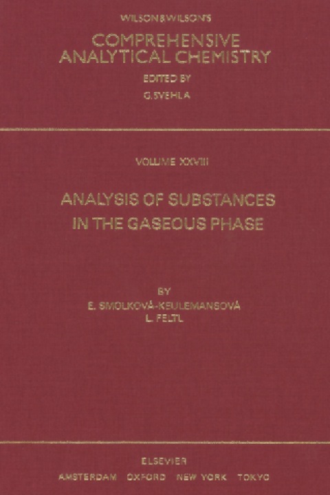 Cover image for book Analysis of Substances in the Gaseous Phase