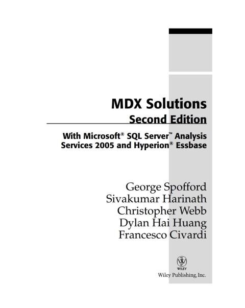 Cover image for book MDX Solutions