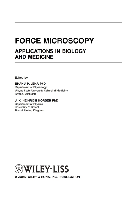 Cover image for book Force Microscopy: Applications in Biology and Medicine