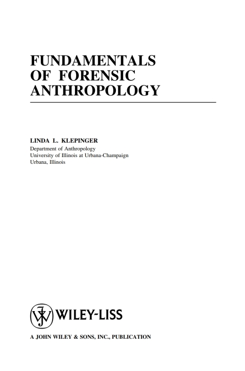 Cover image for book Fundamentals of Forensic Anthropology