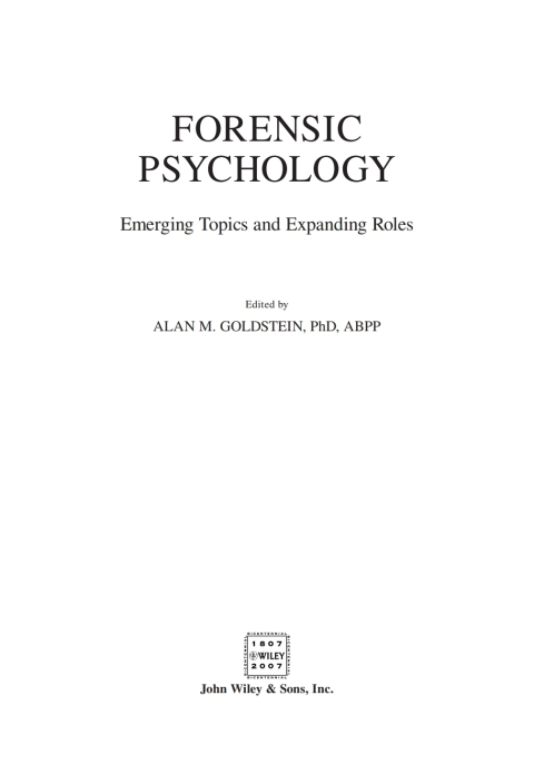 Forensic Psychology: Emerging Topics and Expanding Roles 