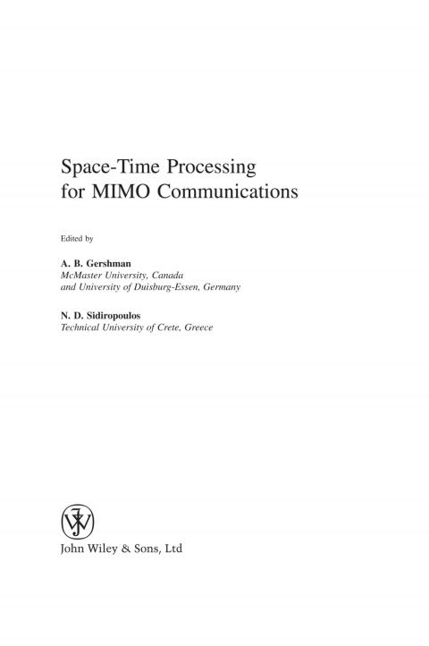 Cover image for book Space-Time Processing for MIMO Communications