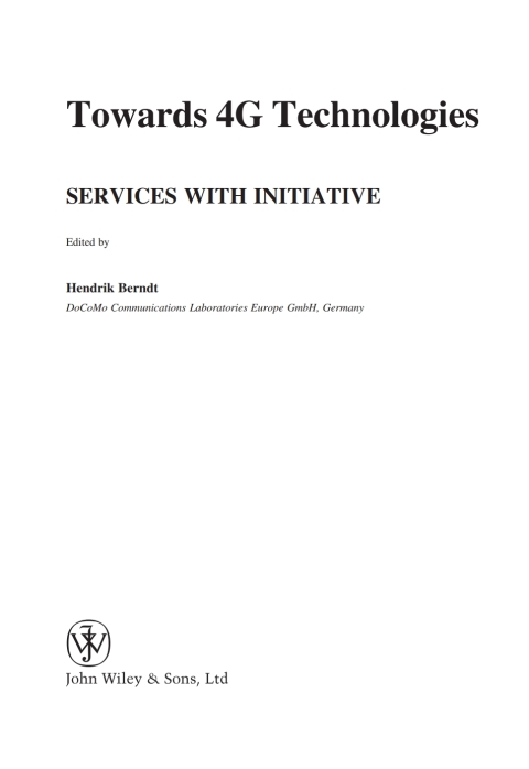 Cover image for book Towards 4G Technologies