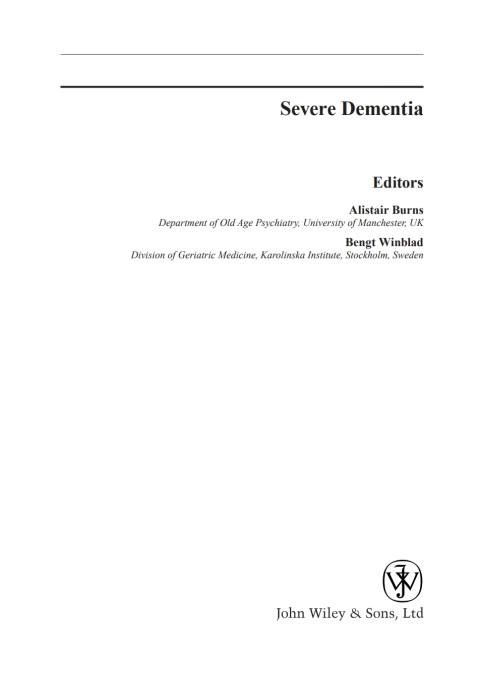 Cover image for book Severe Dementia