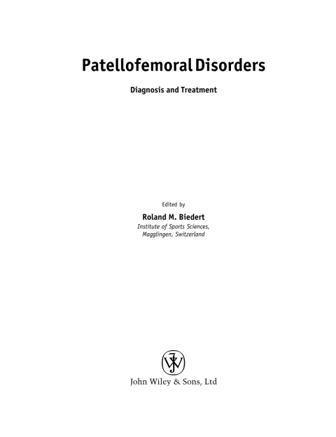 Cover image for book Patellofemoral Disorders