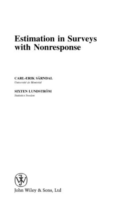 Cover image for book Estimation in Surveys with Nonresponse