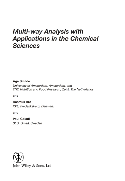 Cover image for book Multi-way Analysis