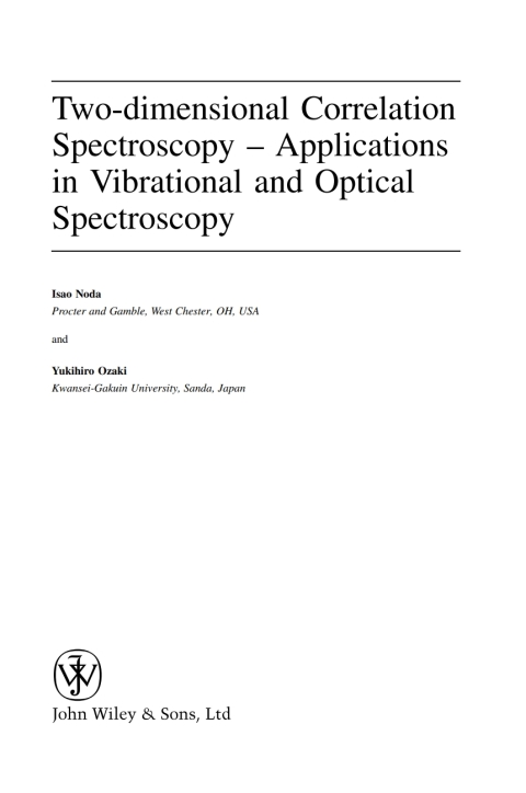 Cover image for book Two-Dimensional Correlation Spectroscopy